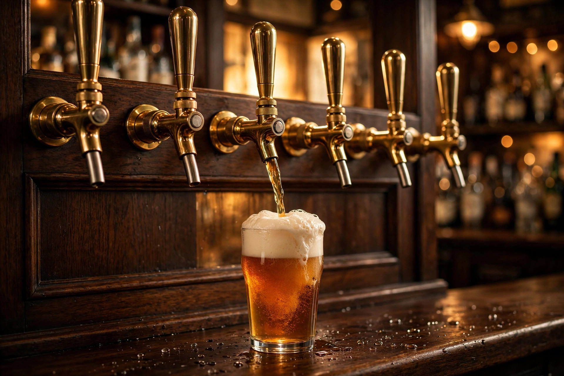 Beer taps at the Blazer bar